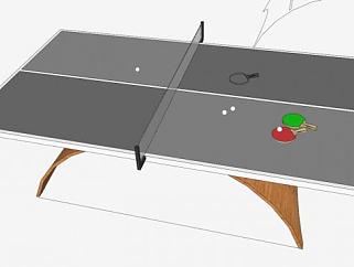 灰色乒乓球桌SU模型下载_sketchup草图大师SKP模型