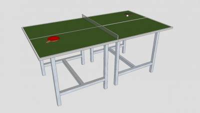 乒乓球桌专业台场SU模型下载_sketchup草图大师SKP模型