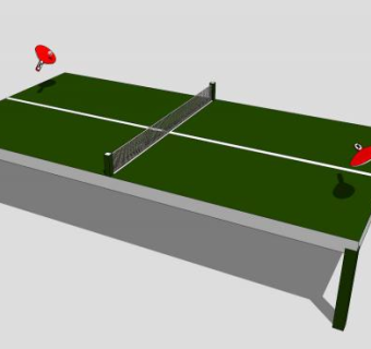 乒乓球桌球拍SU模型下载_sketchup草图大师SKP模型