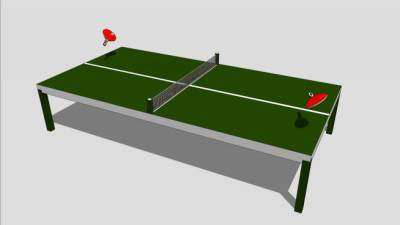 乒乓球桌球拍SU模型下载_sketchup草图大师SKP模型