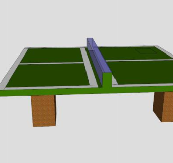 简易体育乒乓球台SU模型下载_sketchup草图大师SKP模型