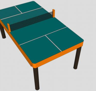 现代乒乓球台SU模型下载_sketchup草图大师SKP模型