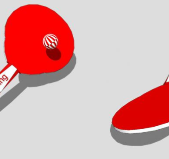 乒乓球桨SU模型下载_sketchup草图大师SKP模型