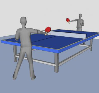 体育桌上乒乓球SU模型下载_sketchup草图大师SKP模型