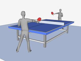 体育桌上乒乓球SU模型下载_sketchup草图大师SKP模型