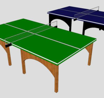 简易乒乓球台SU模型下载_sketchup草图大师SKP模型
