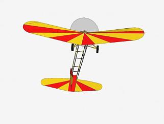 螺旋桨飞机架SU模型下载_sketchup草图大师SKP模型
