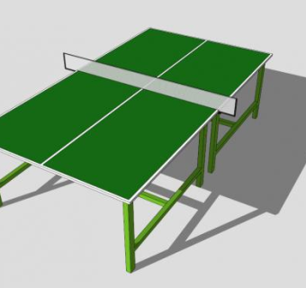 绿色乒乓球桌台SU模型下载_sketchup草图大师SKP模型