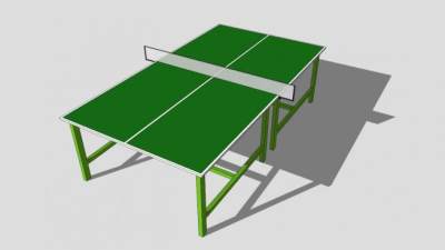 绿色乒乓球桌台SU模型下载_sketchup草图大师SKP模型