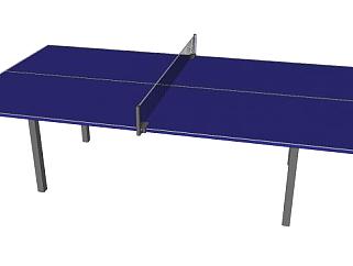 蓝色乒乓球桌SU模型下载_sketchup草图大师SKP模型