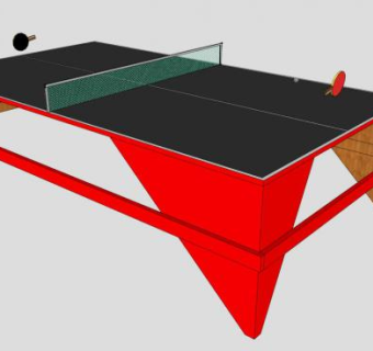 黑红乒乓球桌SU模型下载_sketchup草图大师SKP模型