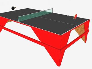 黑红乒乓球桌SU模型下载_sketchup草图大师SKP模型