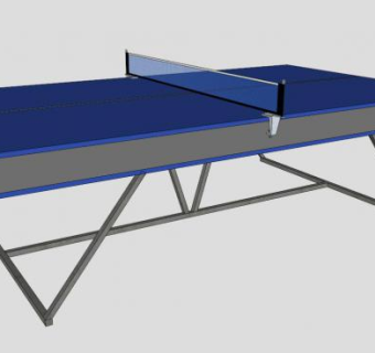蓝色乒乓球台SU模型下载_sketchup草图大师SKP模型