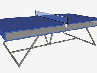 蓝色乒乓球台SU模型下载_sketchup草图大师SKP模型