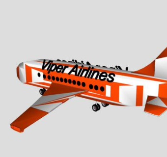 后掠翼客机SU模型下载_sketchup草图大师SKP模型