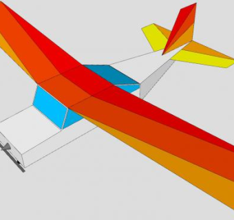 简易塞斯纳飞机SU模型下载_sketchup草图大师SKP模型