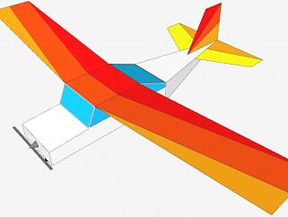 简易塞斯纳飞机SU模型下载_sketchup草图大师SKP模型