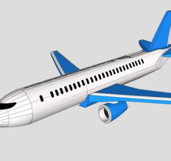 空中客车A320客机SU模型下载_sketchup草图大师SKP模型