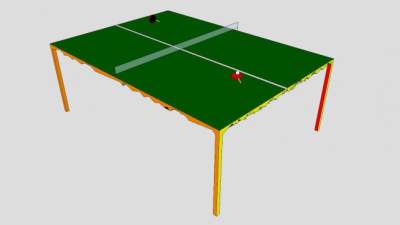 RAD乒乓球桌SU模型下载_sketchup草图大师SKP模型
