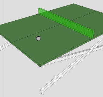 折叠乒乓球桌SU模型下载_sketchup草图大师SKP模型