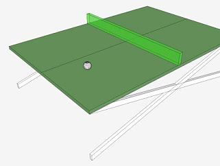 折叠乒乓球桌SU模型下载_sketchup草图大师SKP模型