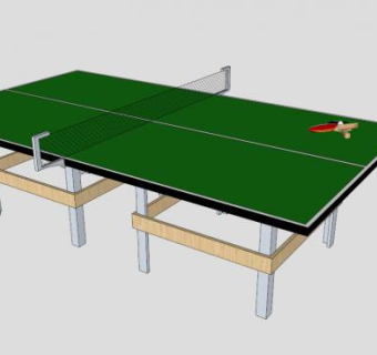 体育乒乓桌台SU模型下载_sketchup草图大师SKP模型