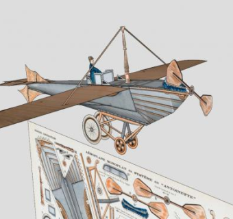 单翼机设计原理SU模型下载_sketchup草图大师SKP模型