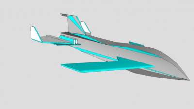 未来飞机模架SU模型下载_sketchup草图大师SKP模型