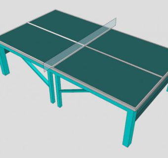 浅色系乒乓球桌SU模型下载_sketchup草图大师SKP模型