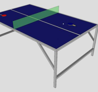 体育乒乓球台用品SU模型下载_sketchup草图大师SKP模型