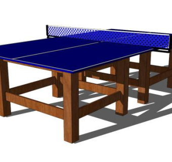 长方形乒乓台SU模型下载_sketchup草图大师SKP模型