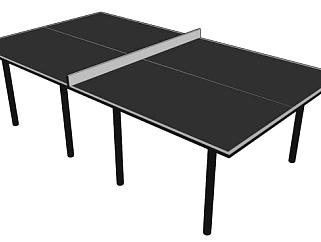 黑色桌台乒乓球SU模型下载_sketchup草图大师SKP模型