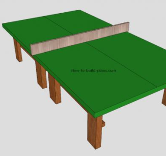实木乒乓球桌SU模型下载_sketchup草图大师SKP模型