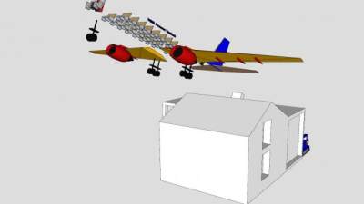 飞机房子和汽车SU模型下载_sketchup草图大师SKP模型