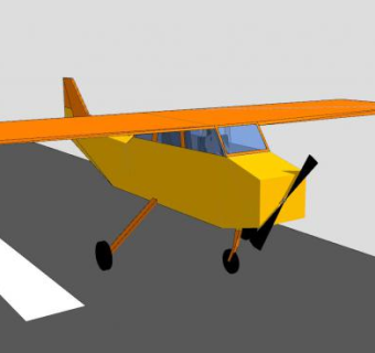 塞斯纳固定翼飞机SU模型下载_sketchup草图大师SKP模型