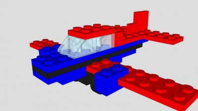 玩具积木飞机SU模型下载_sketchup草图大师SKP模型