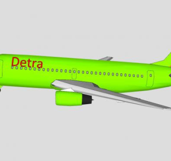 波音737荧光绿飞机SU模型下载_sketchup草图大师SKP模型