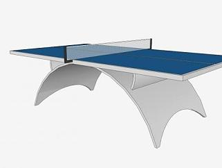 弧形底乒乓球桌SU模型下载_sketchup草图大师SKP模型