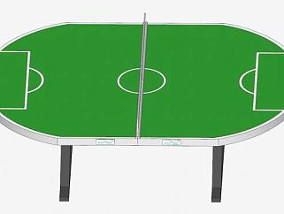 绿色台面乒乓球SU模型下载_sketchup草图大师SKP模型