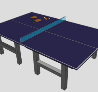 乒乓球台运动桌SU模型下载_sketchup草图大师SKP模型
