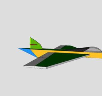 绿色后掠翼飞机SU模型下载_sketchup草图大师SKP模型