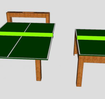 板式乒乓球桌SU模型下载_sketchup草图大师SKP模型