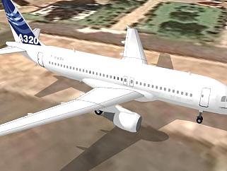 空客A320<em>飞机</em>SU模型下载_sketchup草图大师SKP模型