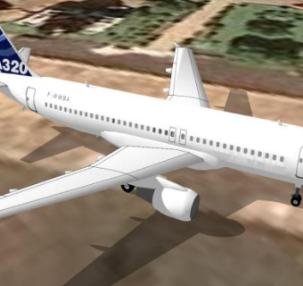 空客A320飞机SU模型下载_sketchup草图大师SKP模型