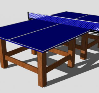 长方形乒乓球桌SU模型下载_sketchup草图大师SKP模型