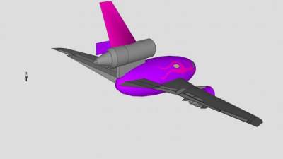 紫色DC-10飞机SU模型下载_sketchup草图大师SKP模型