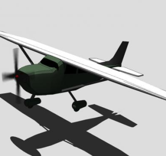 赛斯纳172型飞机SU模型下载_sketchup草图大师SKP模型