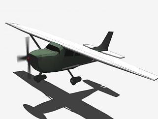 赛斯纳172型飞机SU模型下载_sketchup草图大师SKP模型