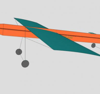 平面飞机SU模型下载_sketchup草图大师SKP模型