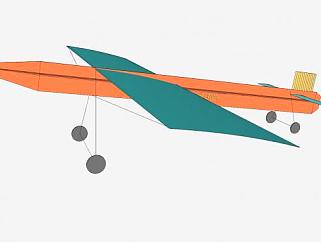 平面飞机SU模型下载_sketchup草图大师SKP模型